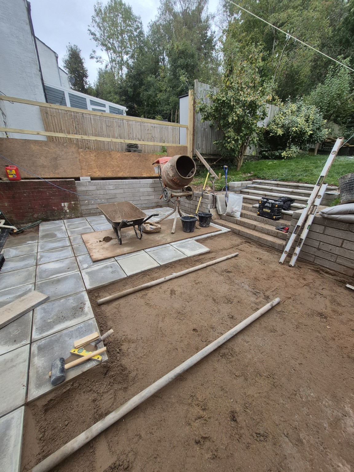 Landscaping & Patio Transformation - During