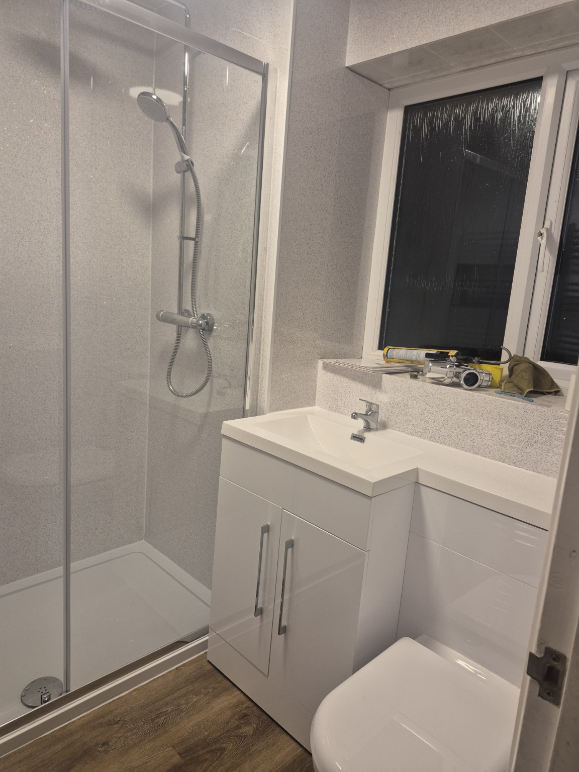 Bathroom Refurbishment - Vanity and shower during final fit-out