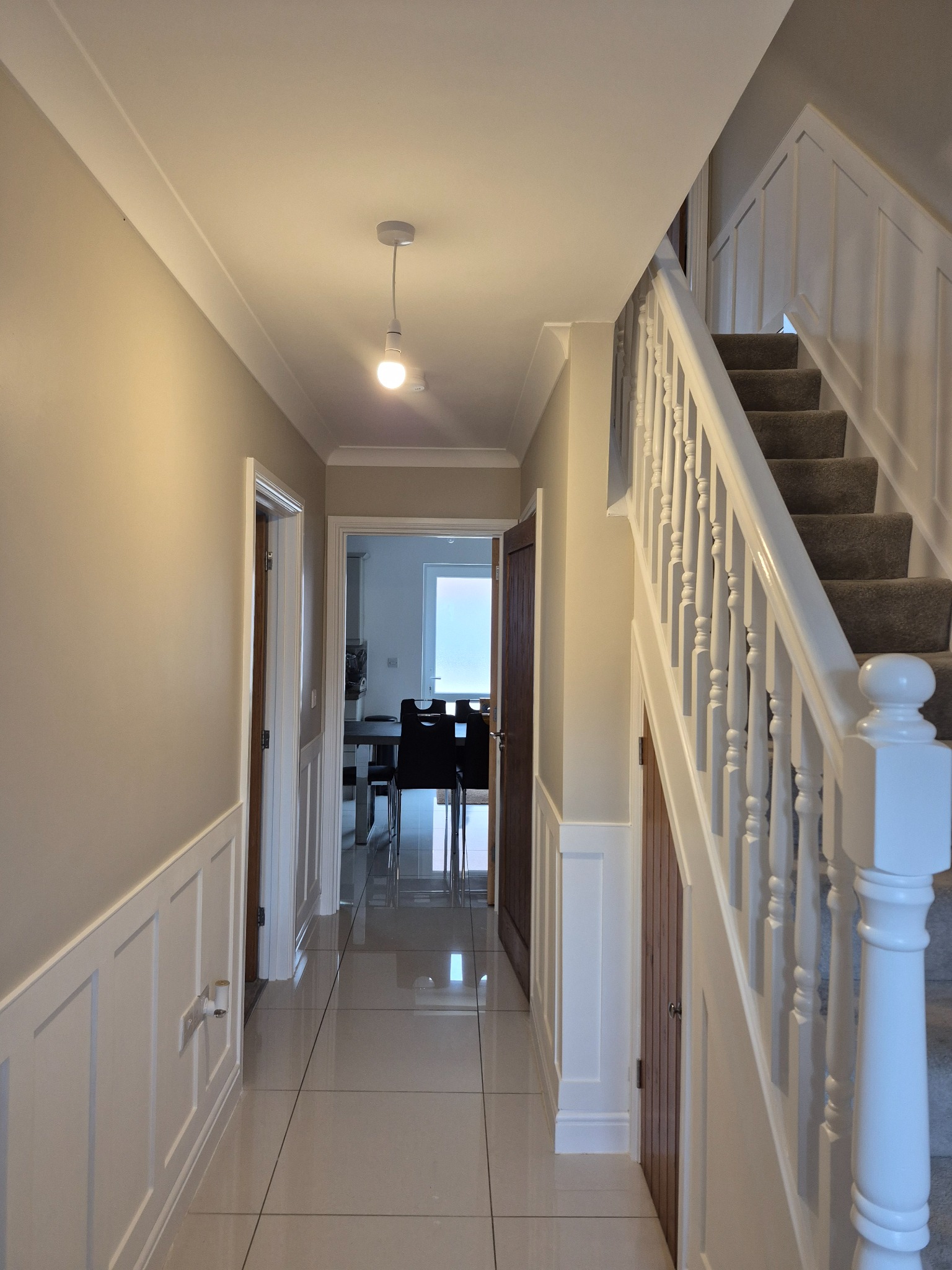 Hallway, Staircase Panelling & Decorating - Finished hallway