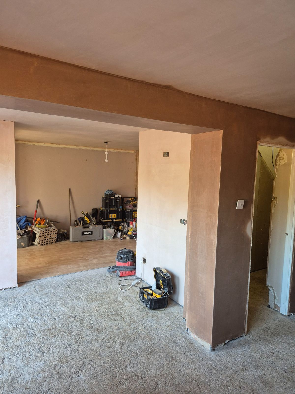 Open-plan interior renovation - Structural & plastering stage